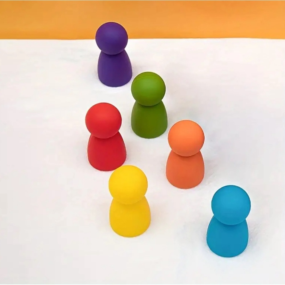 Rainbow Peg Dolls - Silicone 6pc​